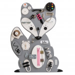 Manipulačná doska / activity board sivo-ružová líška Foxy Family 84 cm x 52 cm so stojanom